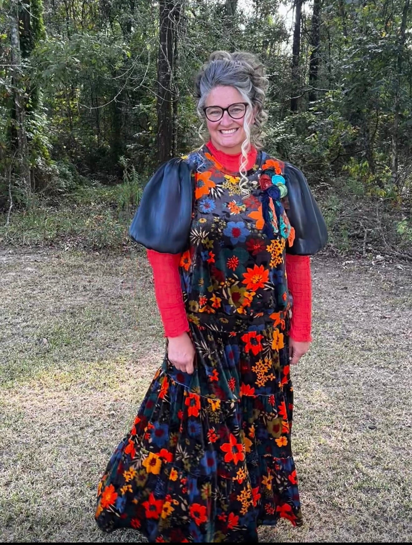 Autumn Velvet Petals Set - Includes Top & Skirt