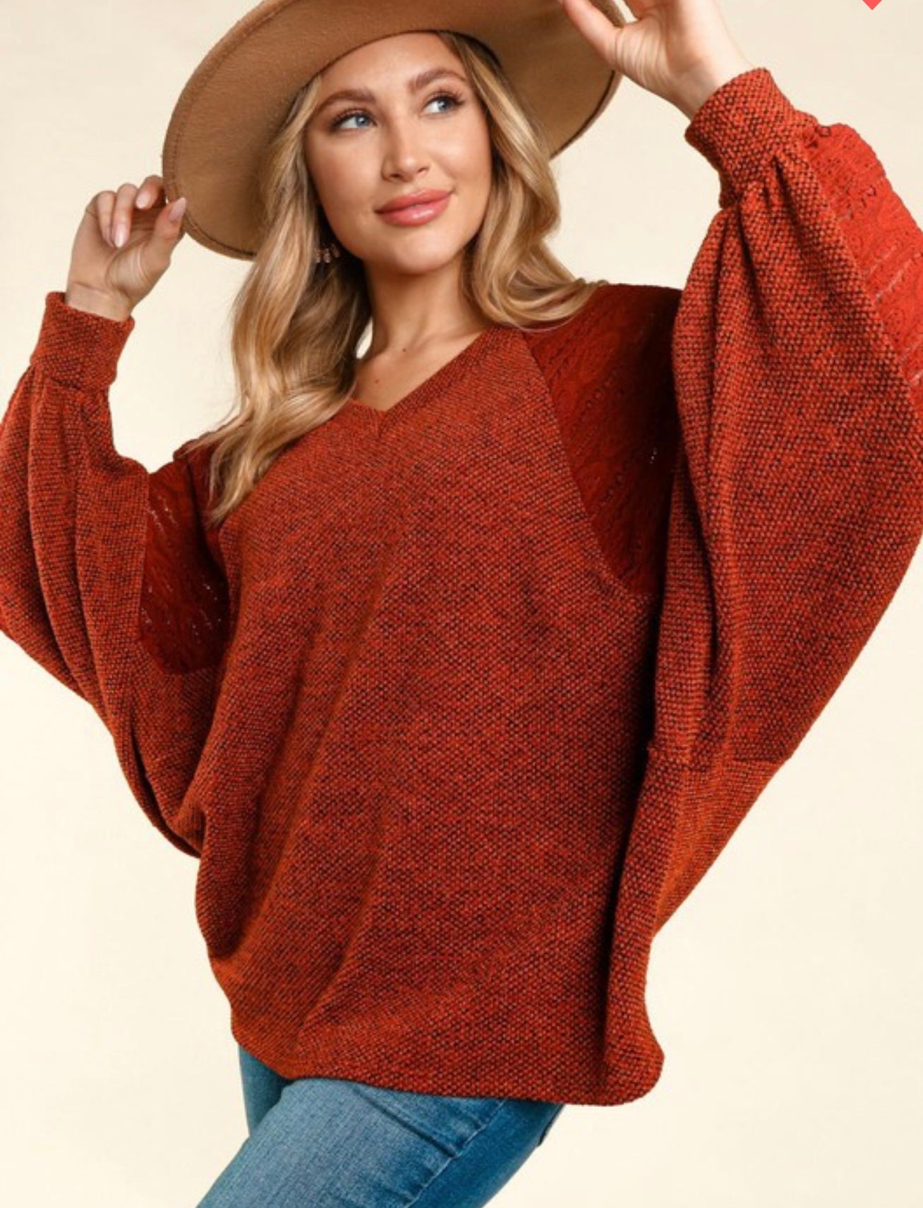 Autumn Ember Batwing Sweater - Fits Reg & Plus