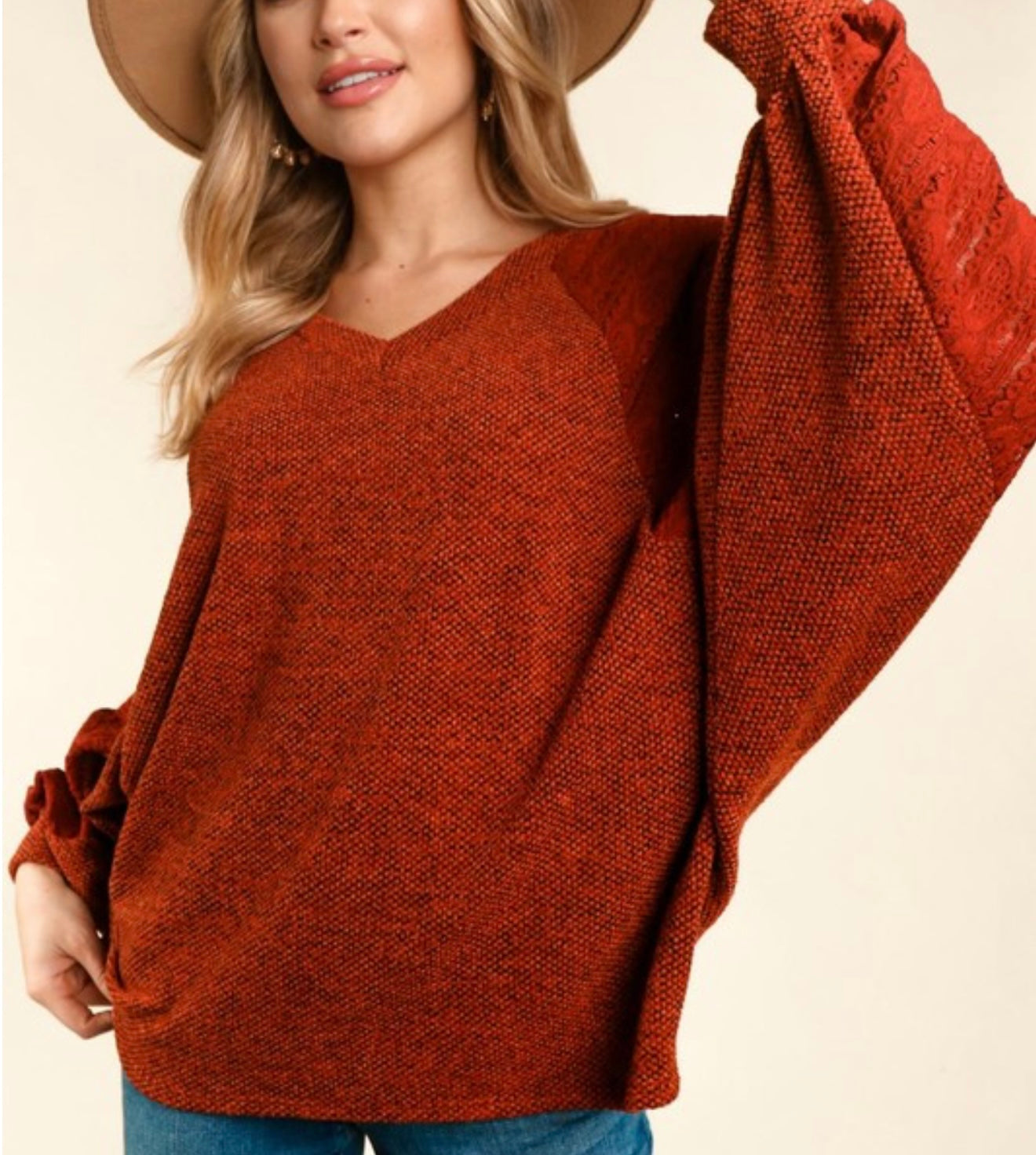 Autumn Ember Batwing Sweater - Fits Reg & Plus