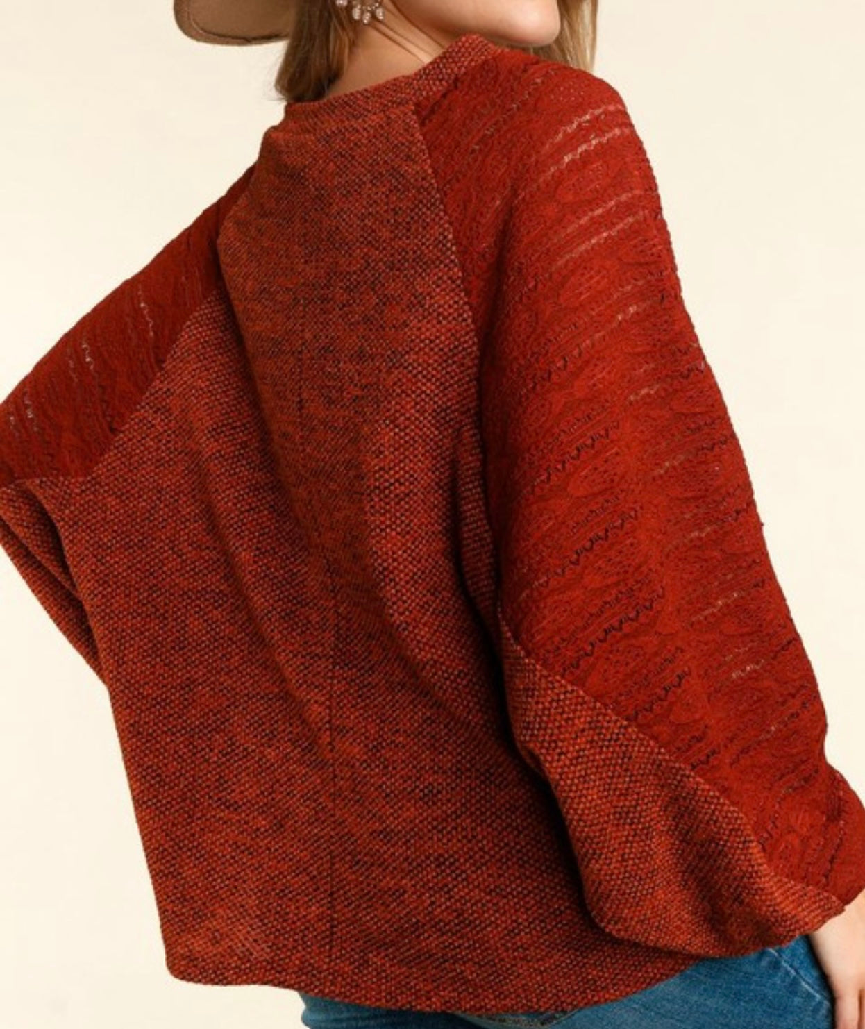 Autumn Ember Batwing Sweater - Fits Reg & Plus