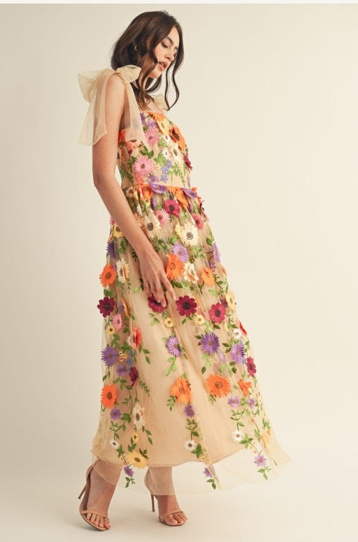 Autumn Serenade 3D Floral Dress