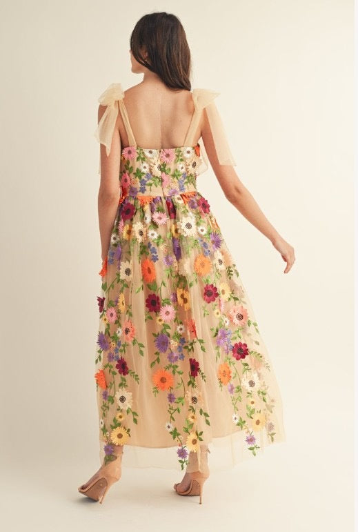 Autumn Serenade 3D Floral Dress