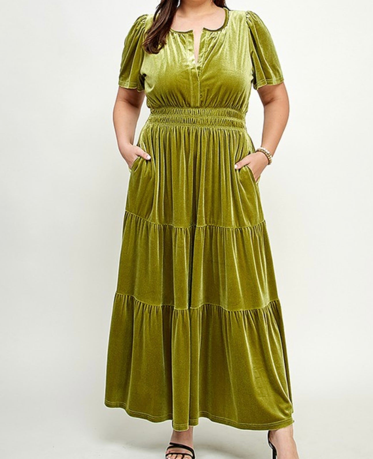 Enchanted Moss Velvet Dress• Small - 3X