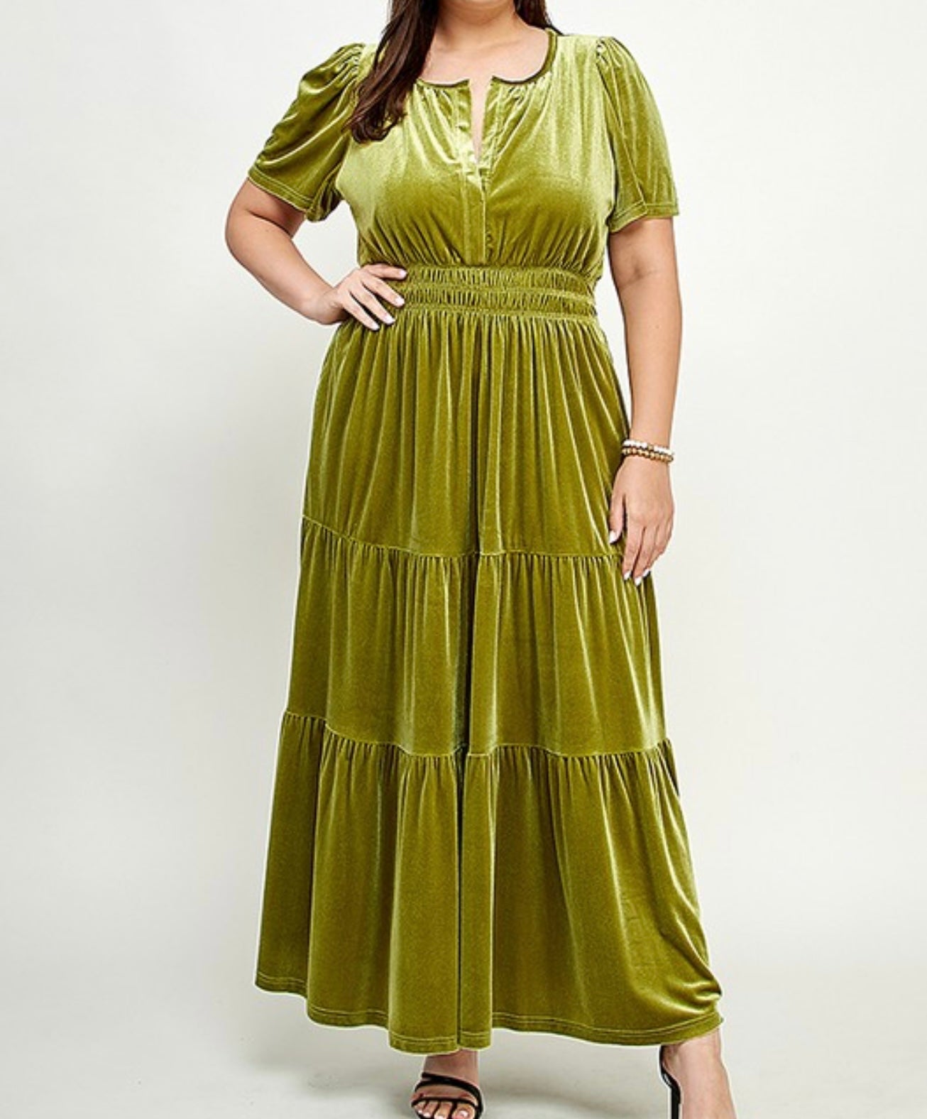 Enchanted Moss Velvet Dress• Small - 3X