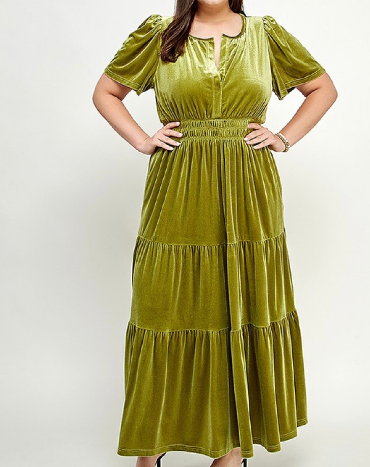 Enchanted Moss Velvet Dress• Small - 3X