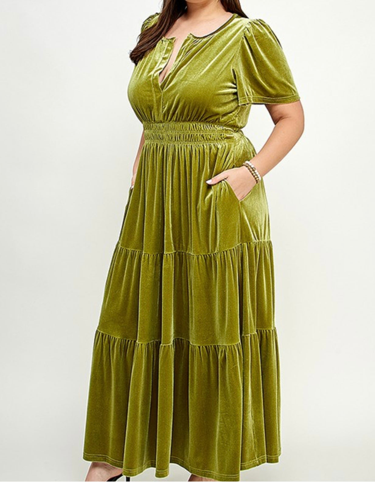 Enchanted Moss Velvet Dress• Small - 3X