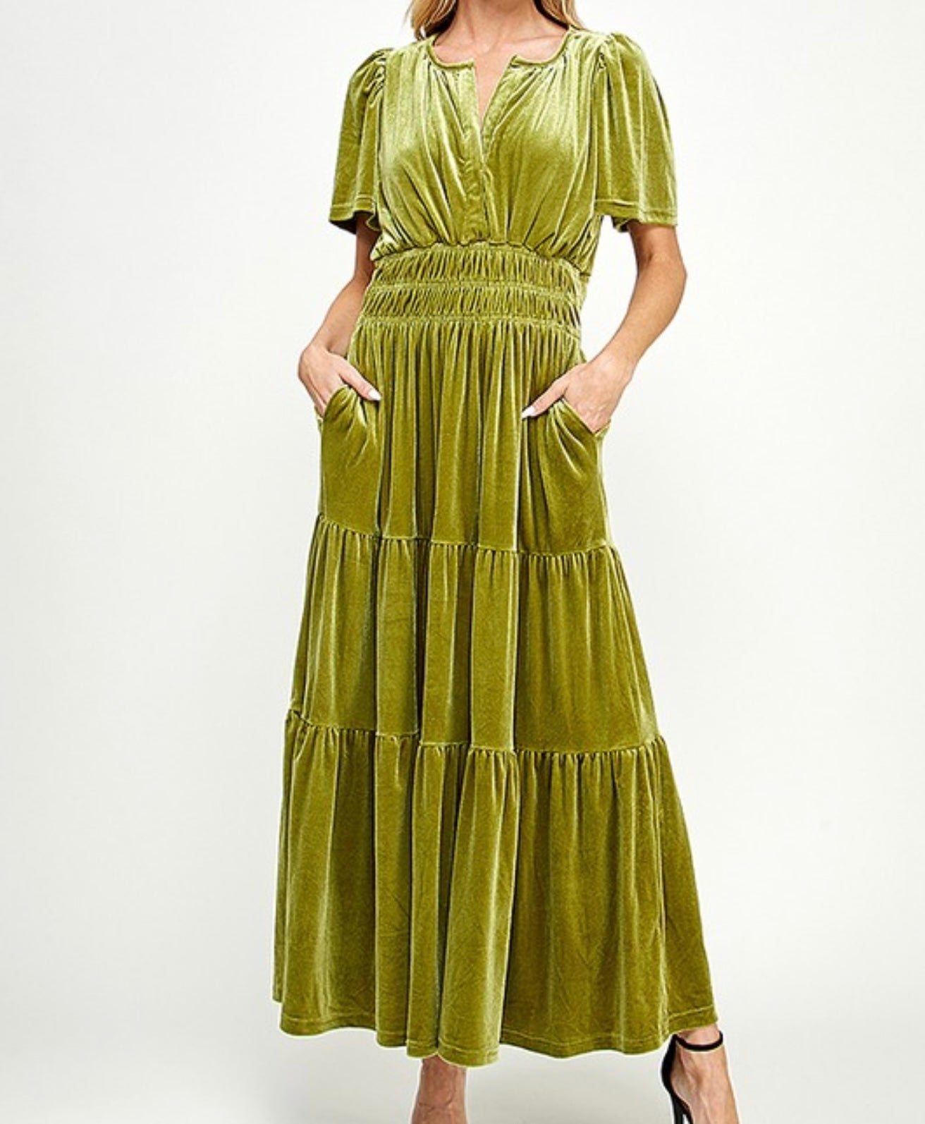 Enchanted Moss Velvet Dress• Small - 3X