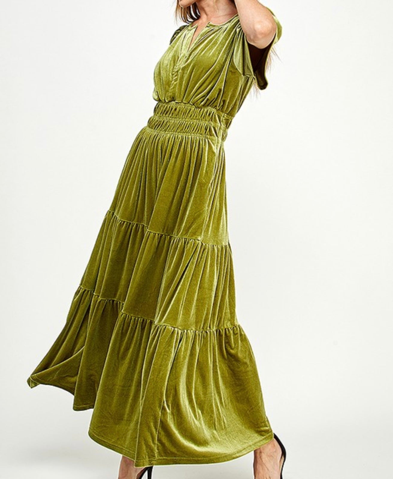 Enchanted Moss Velvet Dress• Small - 3X