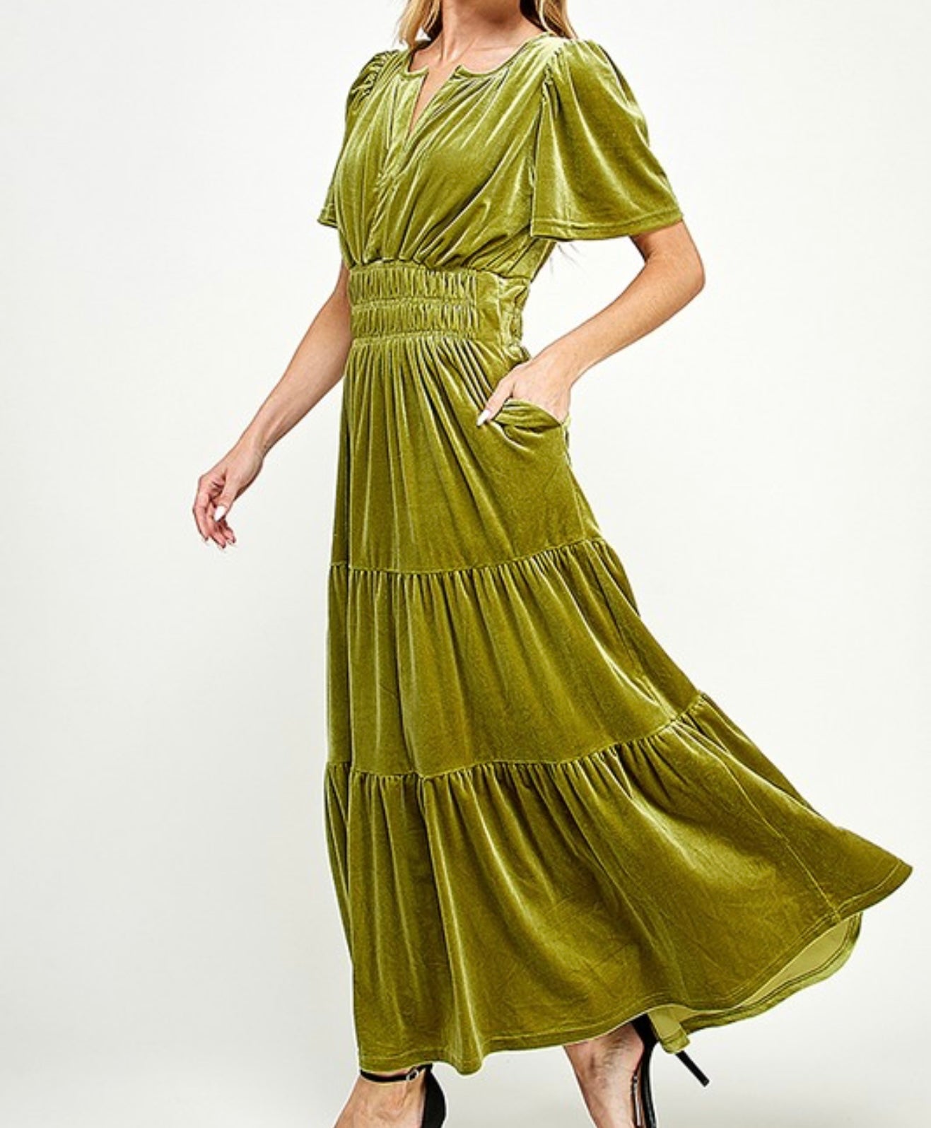 Enchanted Moss Velvet Dress• Small - 3X