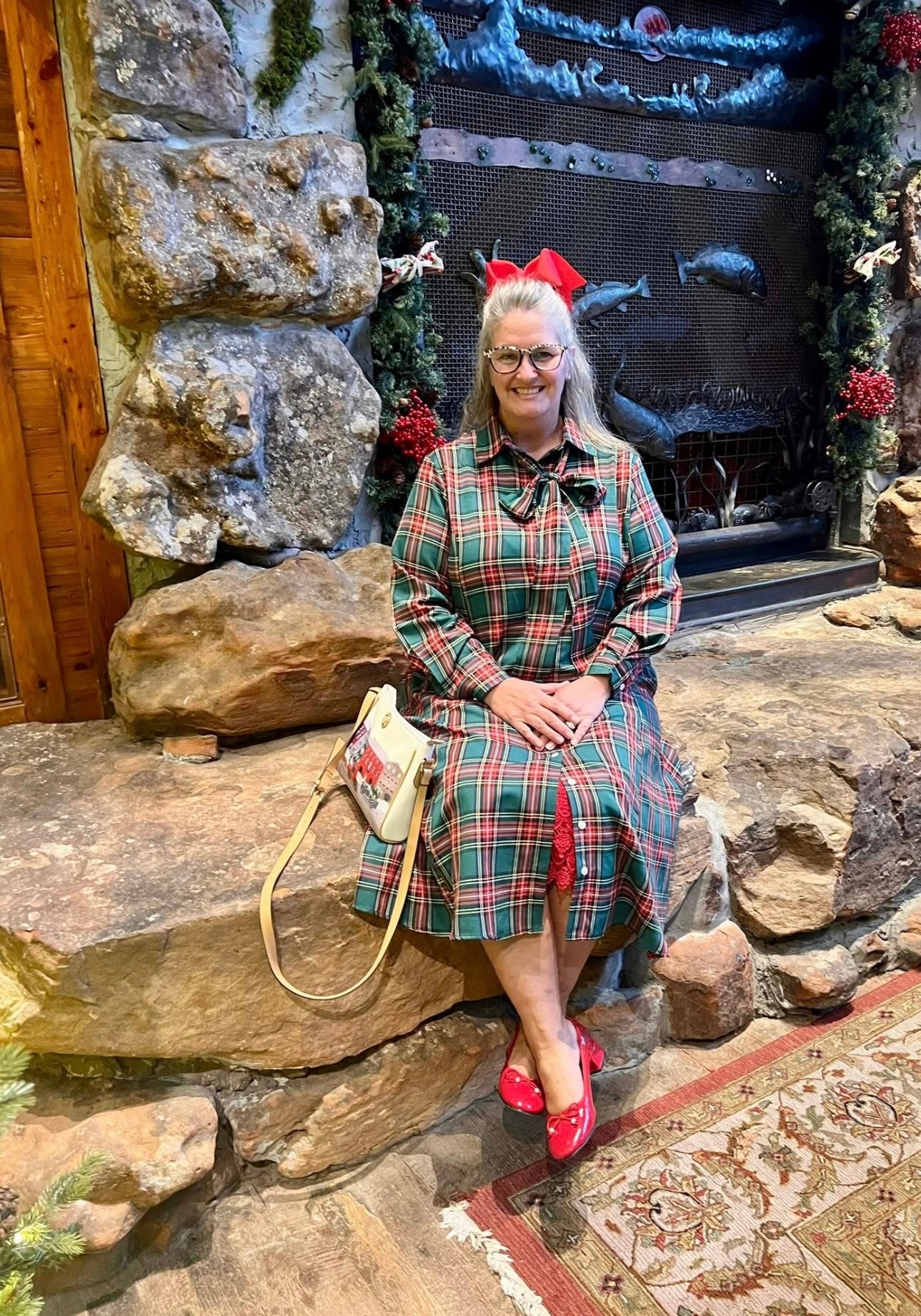 Merry Tartan Dress In Hunter Green - S - 3X