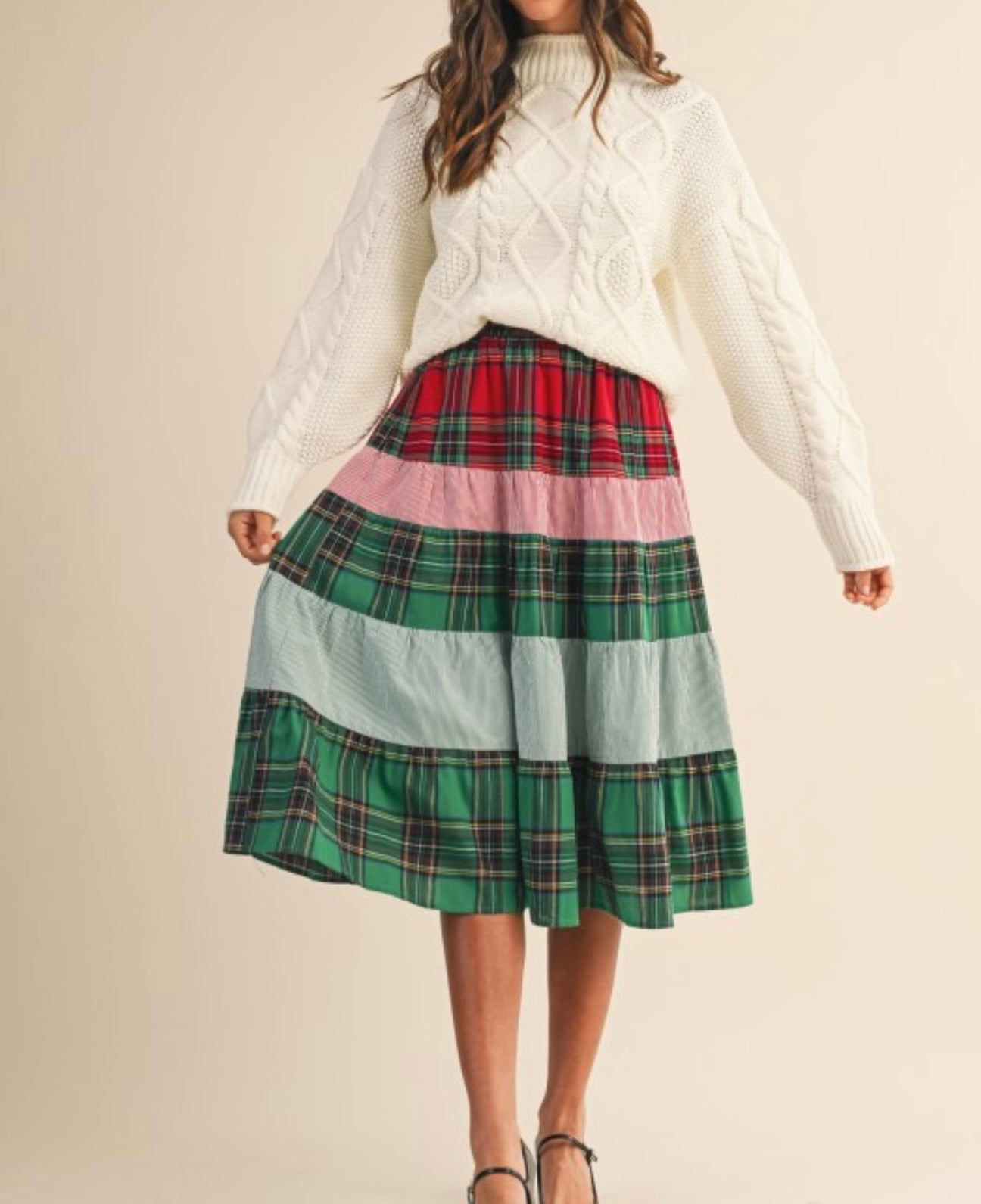 Tartan Tidings Tiered Skirt 🎄🎁