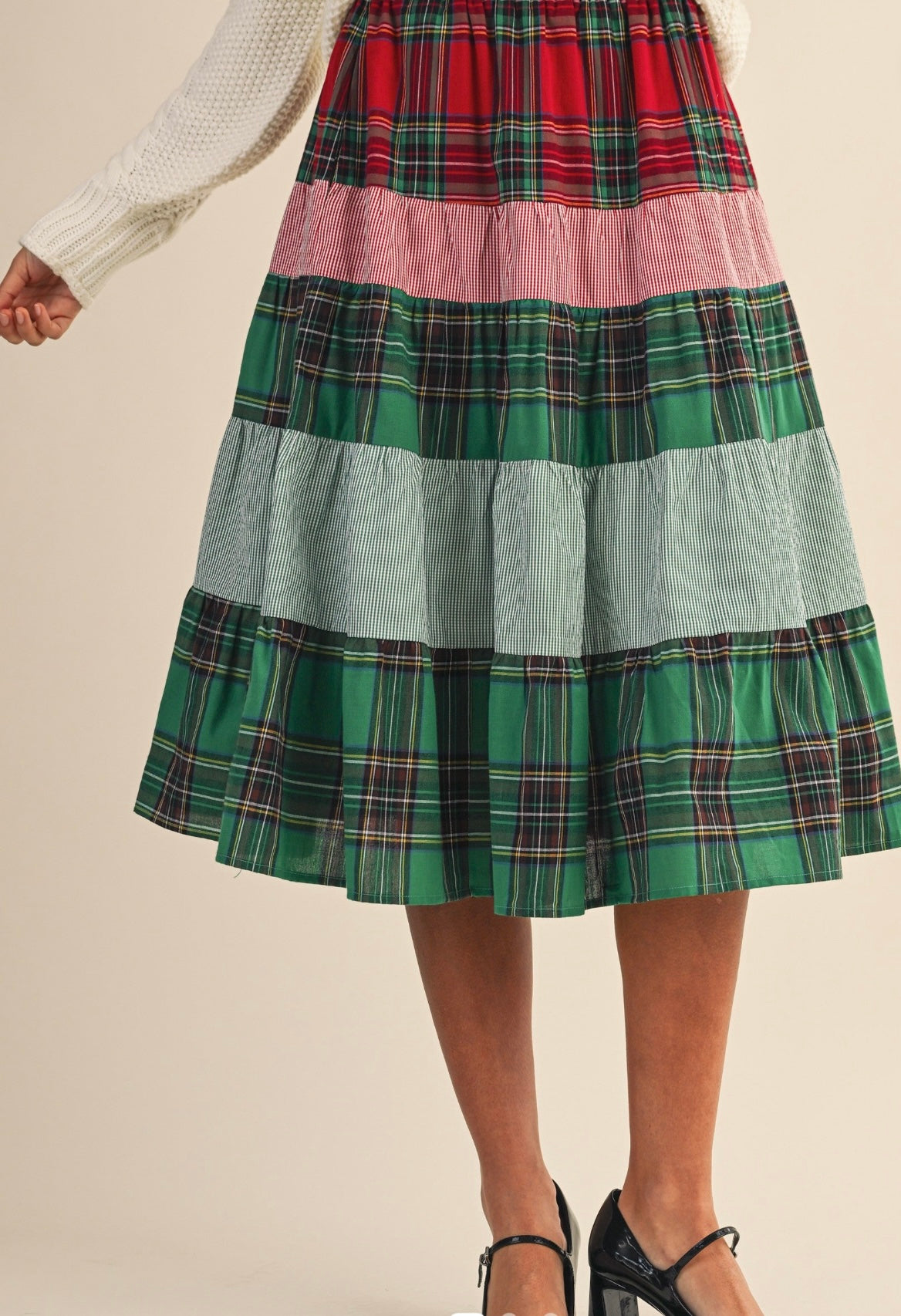 Tartan Tidings Tiered Skirt 🎄🎁