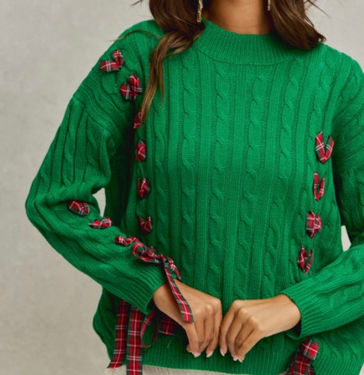 Merry Ties Cable Knit Sweater ❤️👉🏼🎁Preorder • ETA 12/12