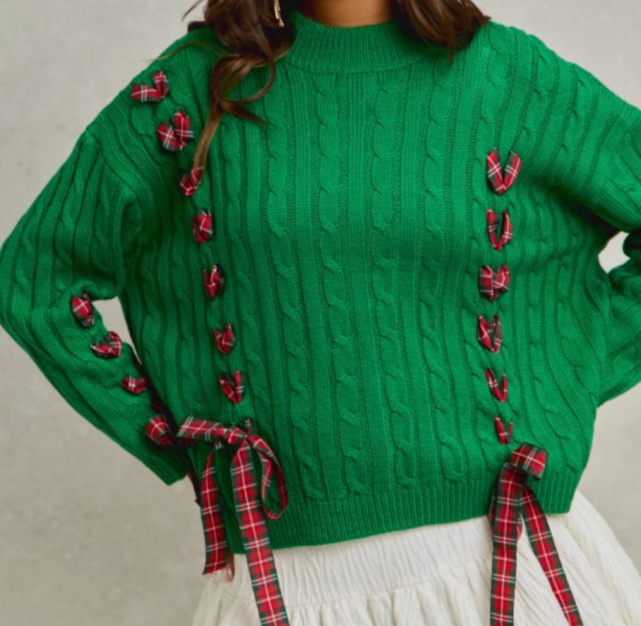 Merry Ties Cable Knit Sweater ❤️👉🏼🎁Preorder • ETA 12/12