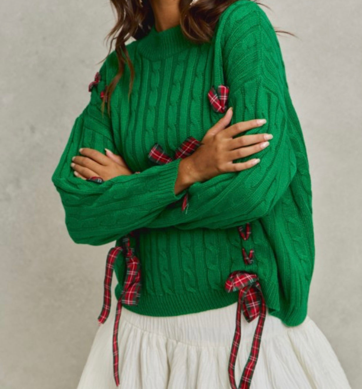 Merry Ties Cable Knit Sweater ❤️👉🏼🎁Preorder • ETA 12/12