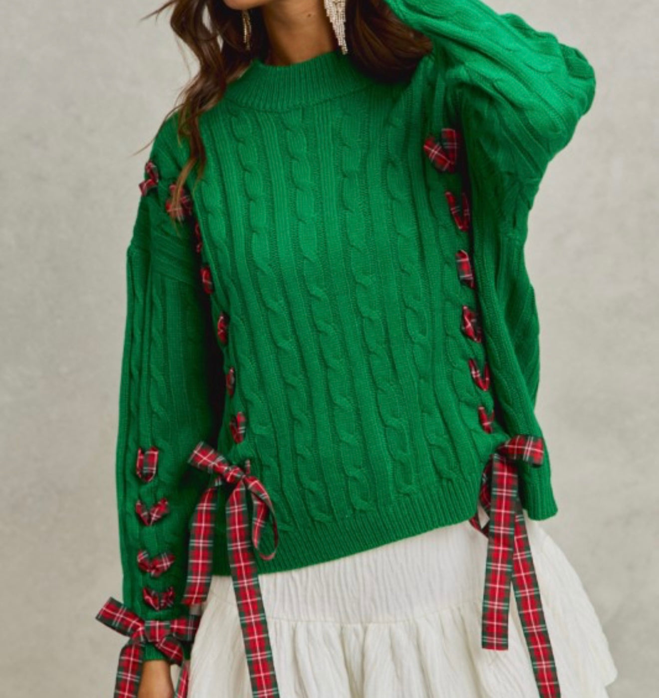 Merry Ties Cable Knit Sweater ❤️👉🏼🎁Preorder • ETA 12/12