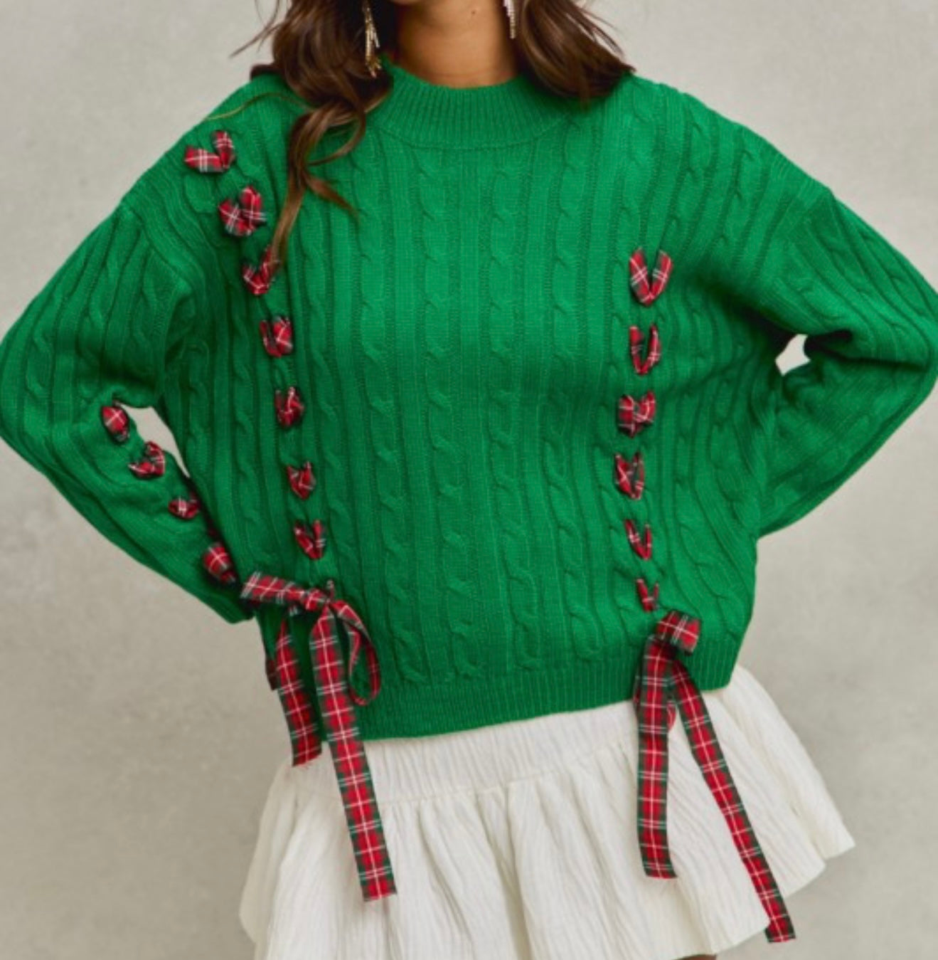 Merry Ties Cable Knit Sweater ❤️👉🏼🎁Preorder • ETA 12/12