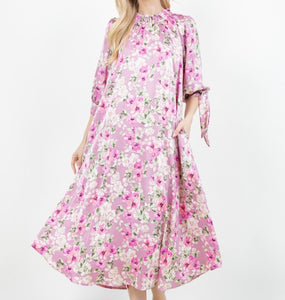 Something Satin Dress In Pink or Sage Florals * S - 3X