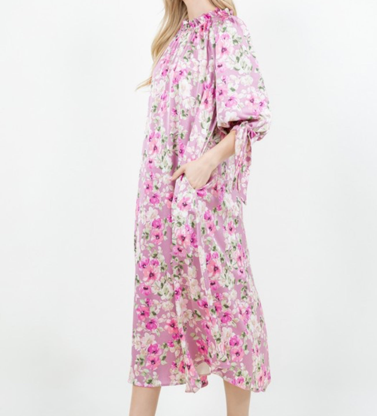 Something Satin Dress In Pink or Sage Florals * S - 3X