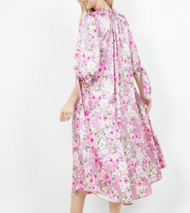 Something Satin Dress In Pink or Sage Florals * S - 3X