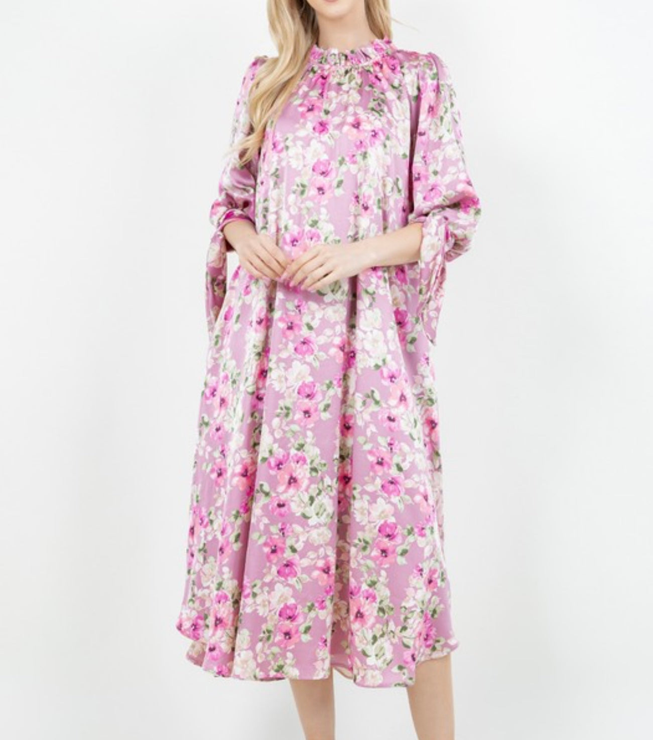 Something Satin Dress In Pink or Sage Florals * S - 3X