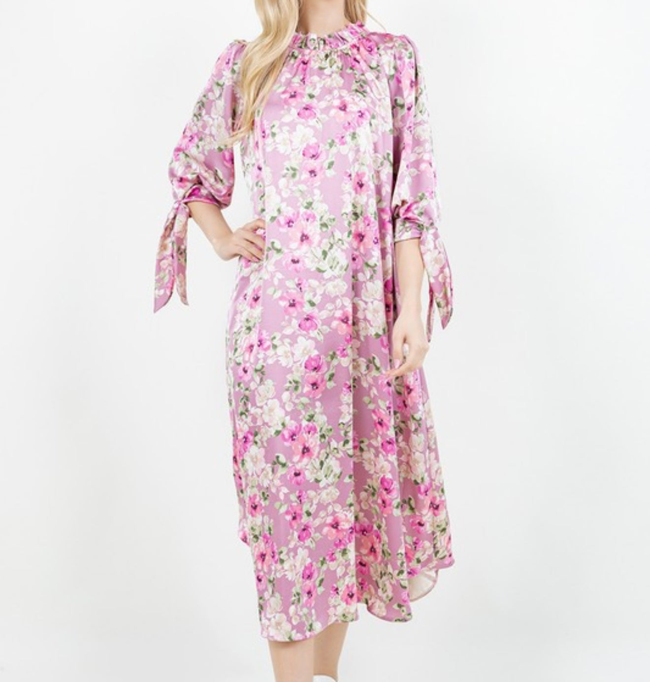 Something Satin Dress In Pink or Sage Florals * S - 3X
