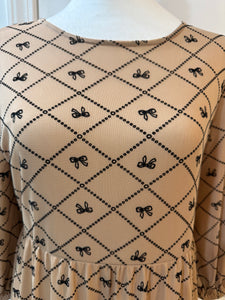 Bow Allure Dress In Beige. Sizes S - 3X