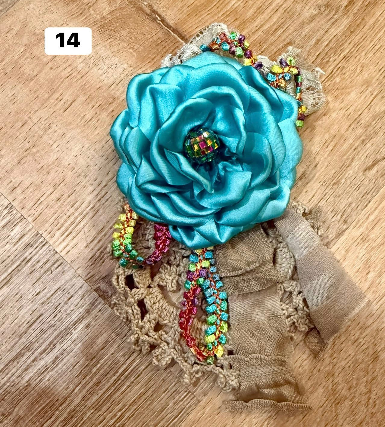 Opulent Turquoise Bloom Brooch