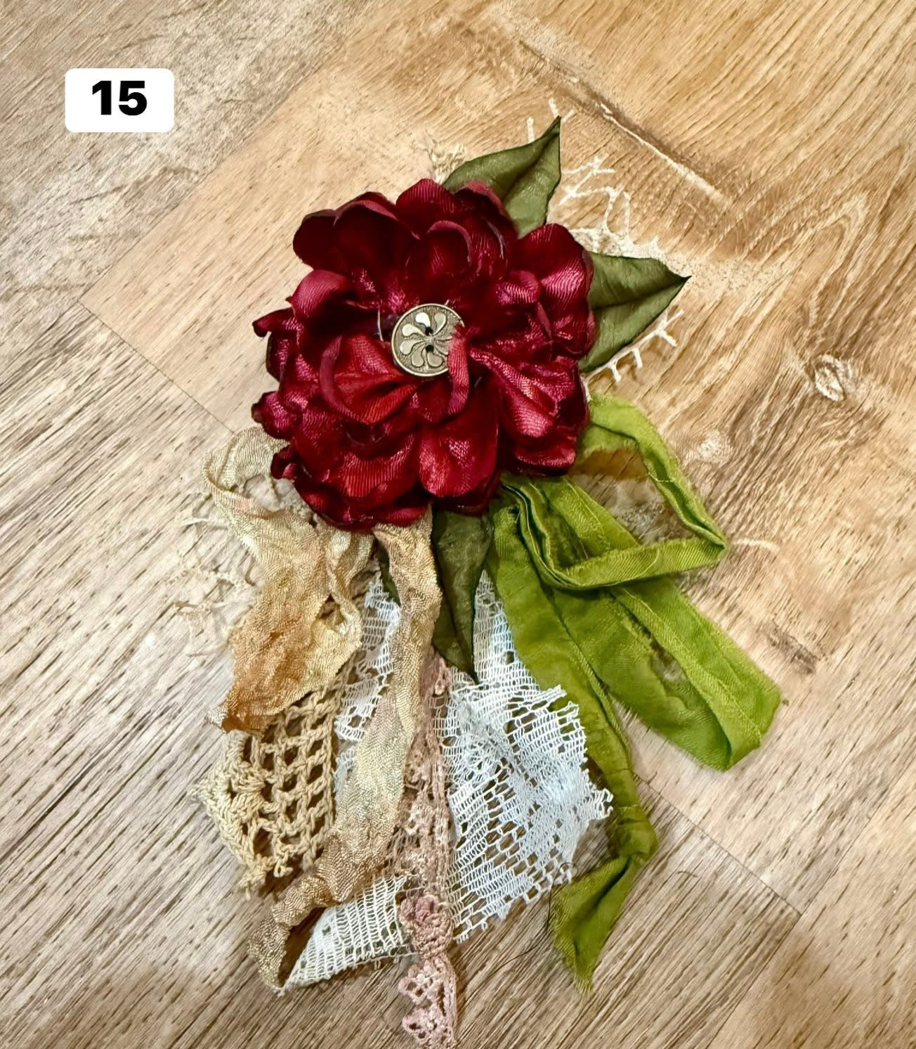 Bordeaux Victorian Bloom Brooch