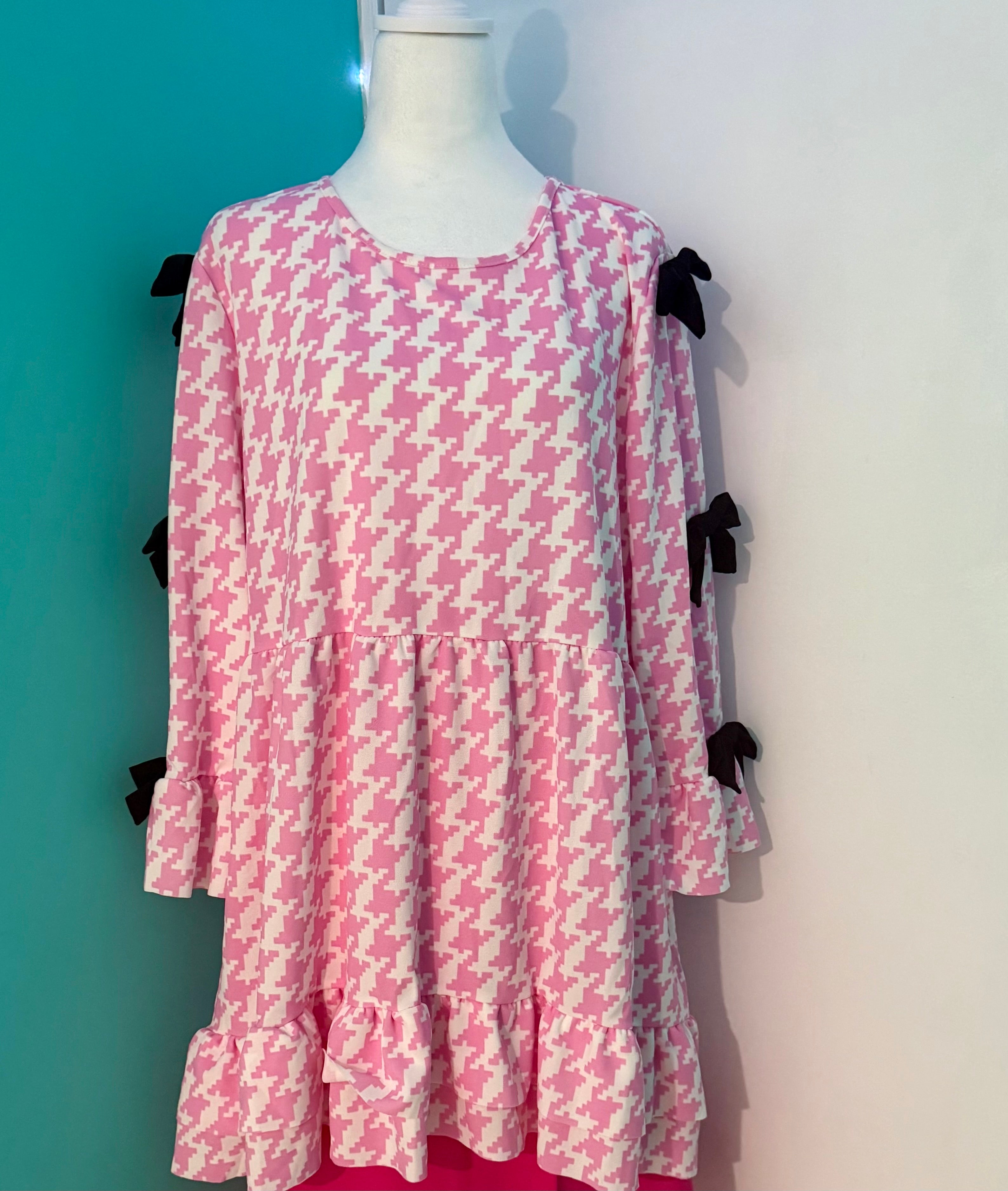 Houndstooth & Bows Tunic Top