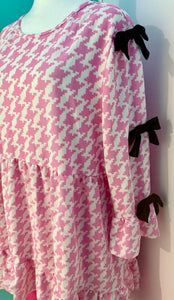 Houndstooth & Bows Tunic Top
