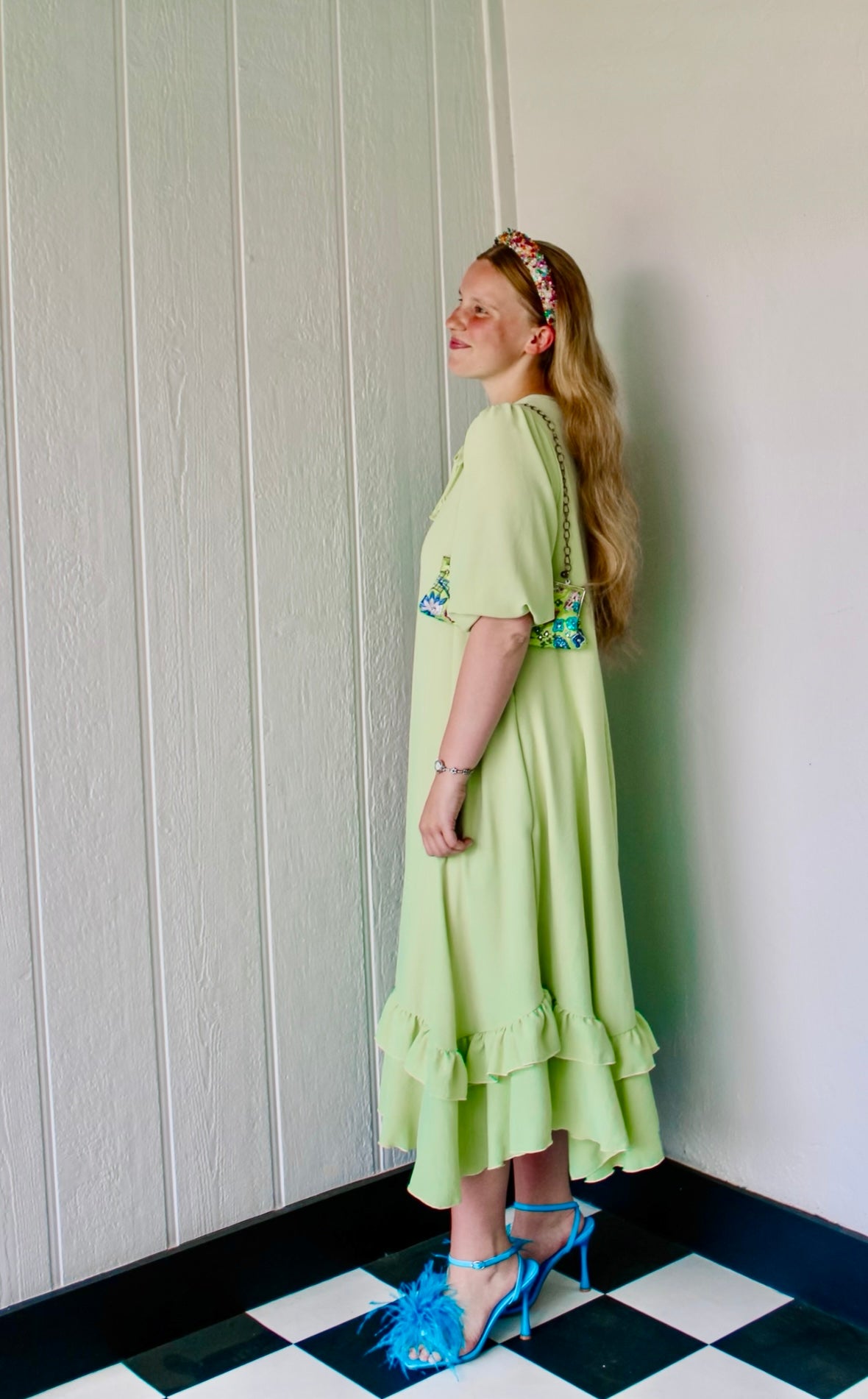 Green Meadow Ruffle Midi Dress - Reg & Curvy