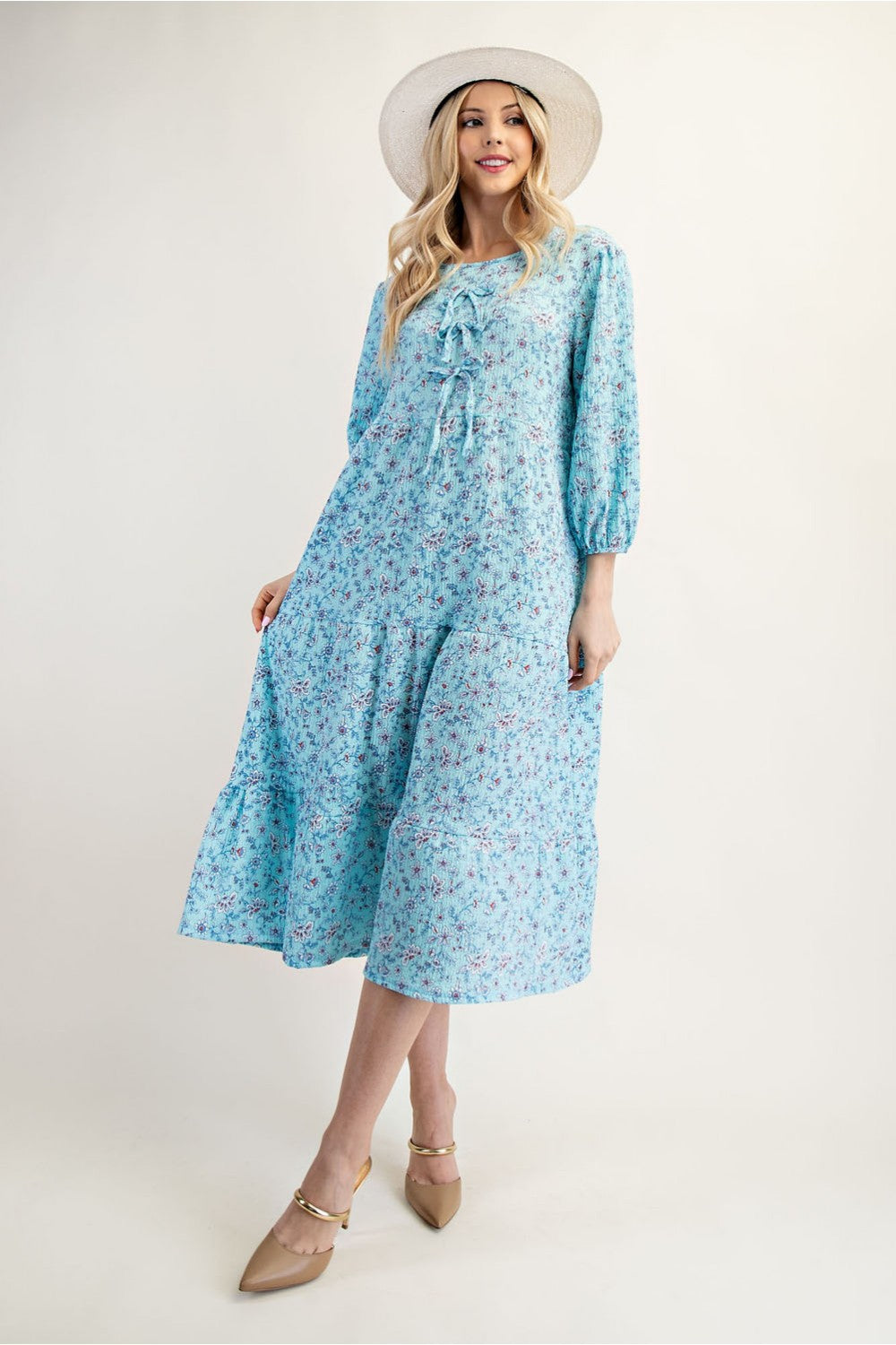 Wear Me For Easter In Light Blue Florals ** Size S - XL- In Stock