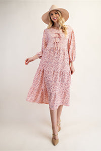 Wear Me For Easter Dress in a Peachy Pink Floral - Sizes S-3X - In Stock