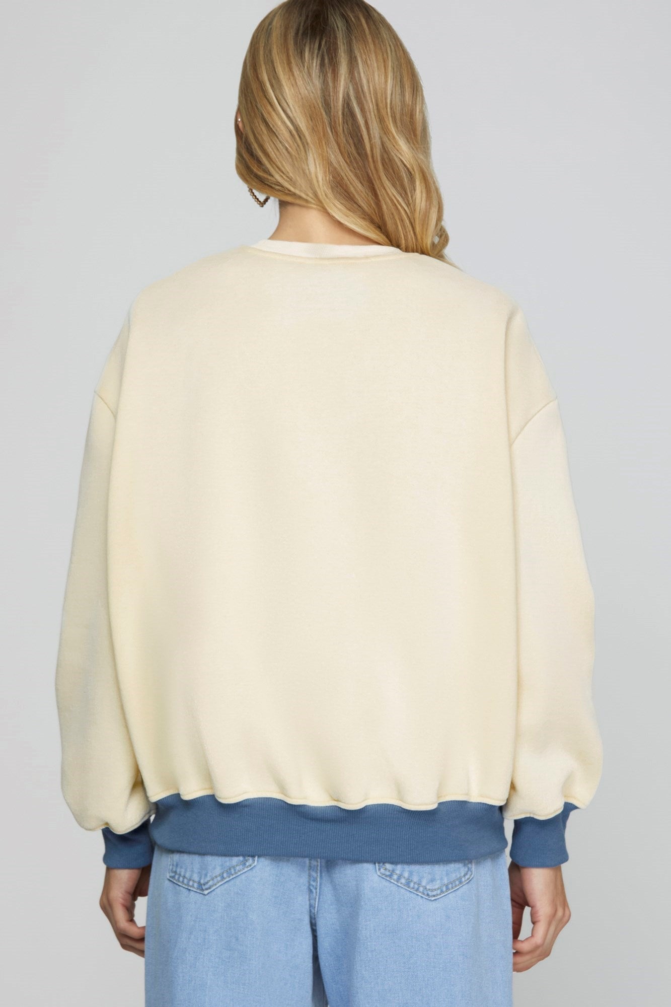 Back View of Cream Color - Our Beautiful Bows Sweatshirt