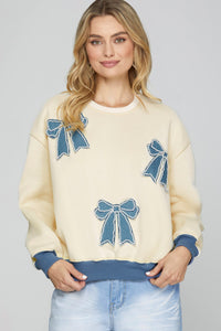 Cream Color - Our Beautiful Bows Sweatshirt