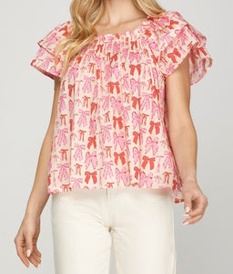 Pink Color - Pretty Little Bow Top