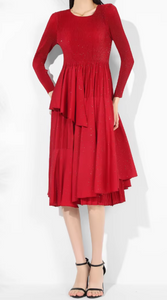 Bow'd for the Holidays Dress in Red Color Without Bows Attached