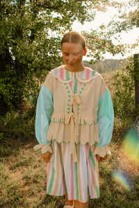 So Much Grace Bow Top in Yellow/Mint