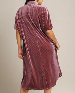 Back View of Light Mauve Velvet Comfort Dress ☆ In Stock ☆