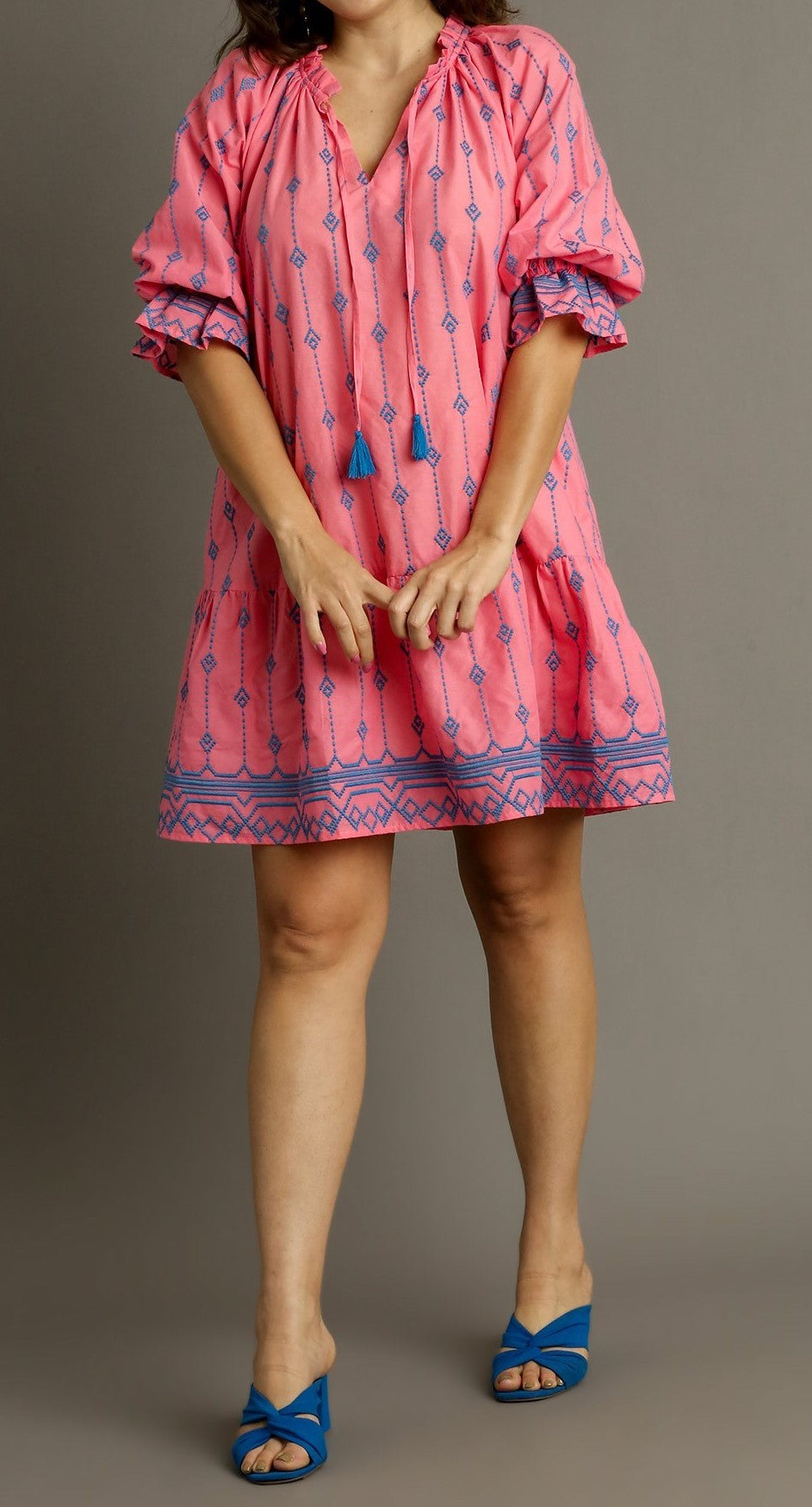 Pink Color - Gorgeous in Geo Print Dress