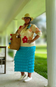 Turquoise Tranquility Cascade Skirt
