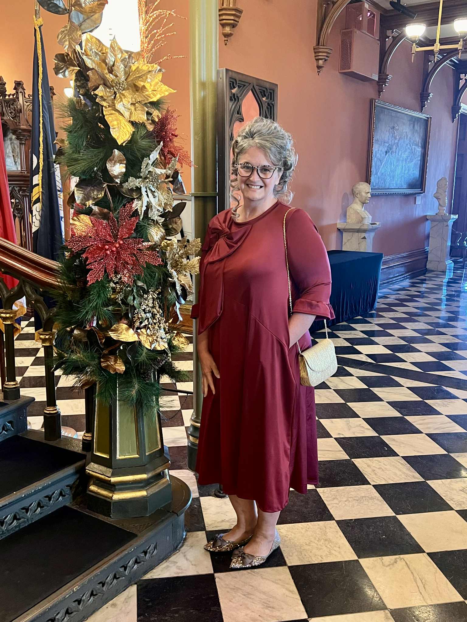 ✨ Regal Ribbon Knit Satin Dress In Burgundy✨Sizes Small - 3X