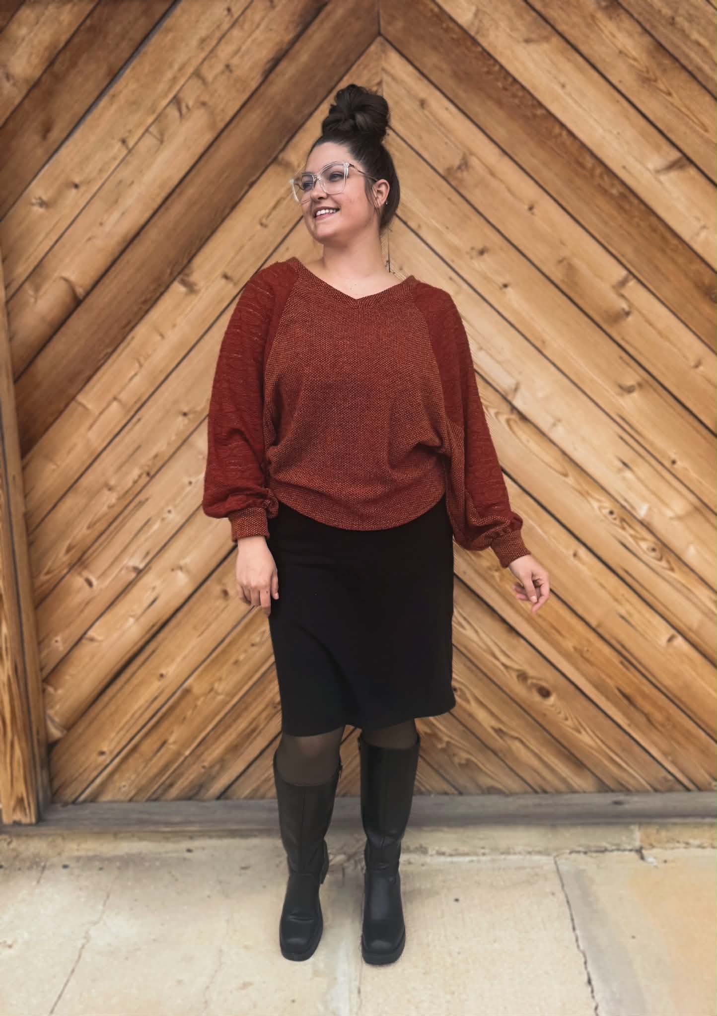 Autumn Ember Batwing Sweater - Fits Reg & Plus