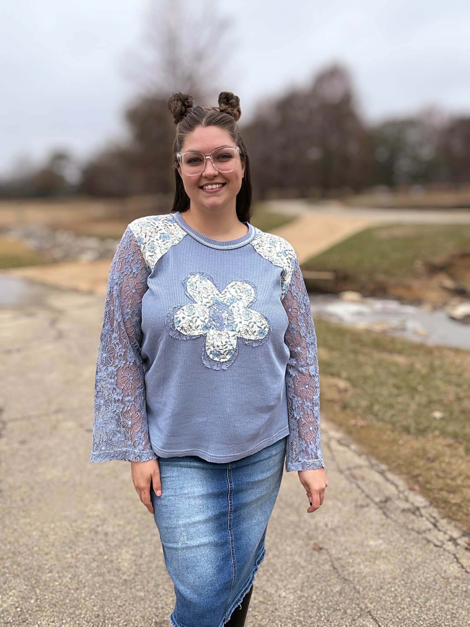 Flowering Meadows Top ☆ S - L ☆Fits Regular  and Curvy