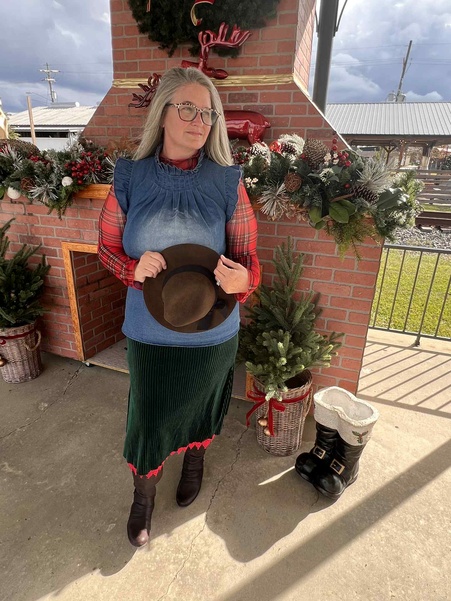 Merry & Mesh Plaid Top🎄🎄S - 3X