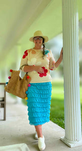 Turquoise Tranquility Cascade Skirt