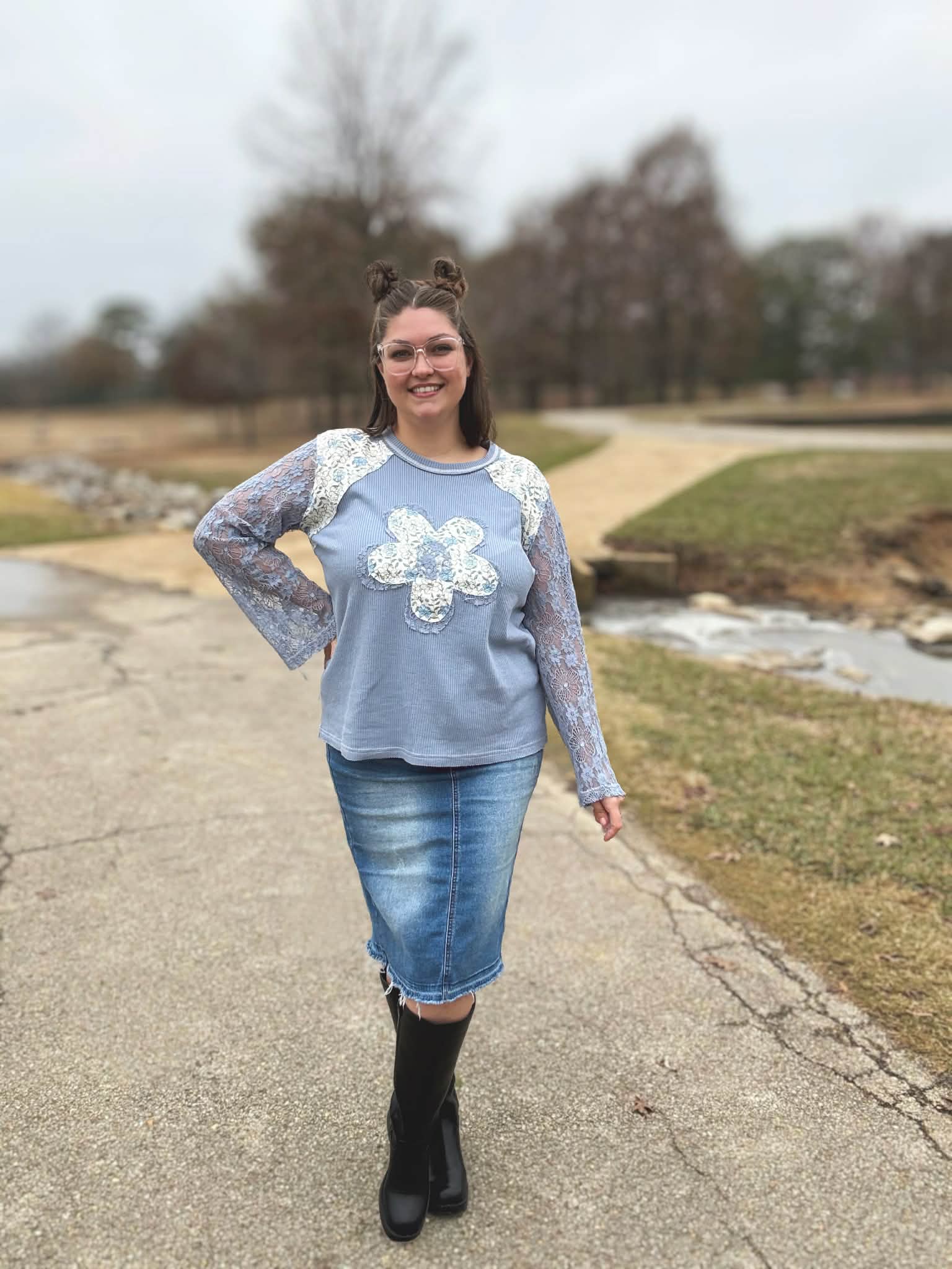 Flowering Meadows Top ☆ S - L ☆Fits Regular  and Curvy