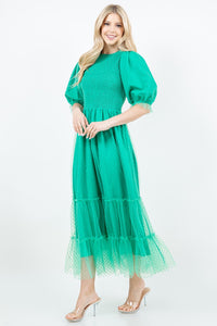 Embraced In Tulle In Emerald Green