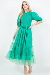 Embraced In Tulle In Emerald Green